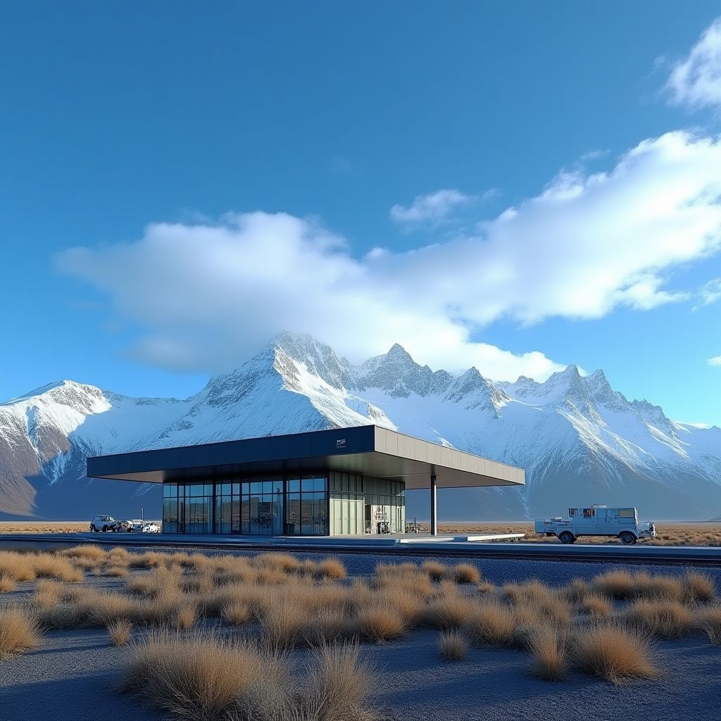 Estación YPF en ruta patagónica